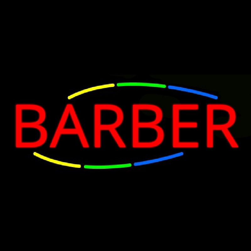 Deco Style Multi Colored Barber Neon Sign