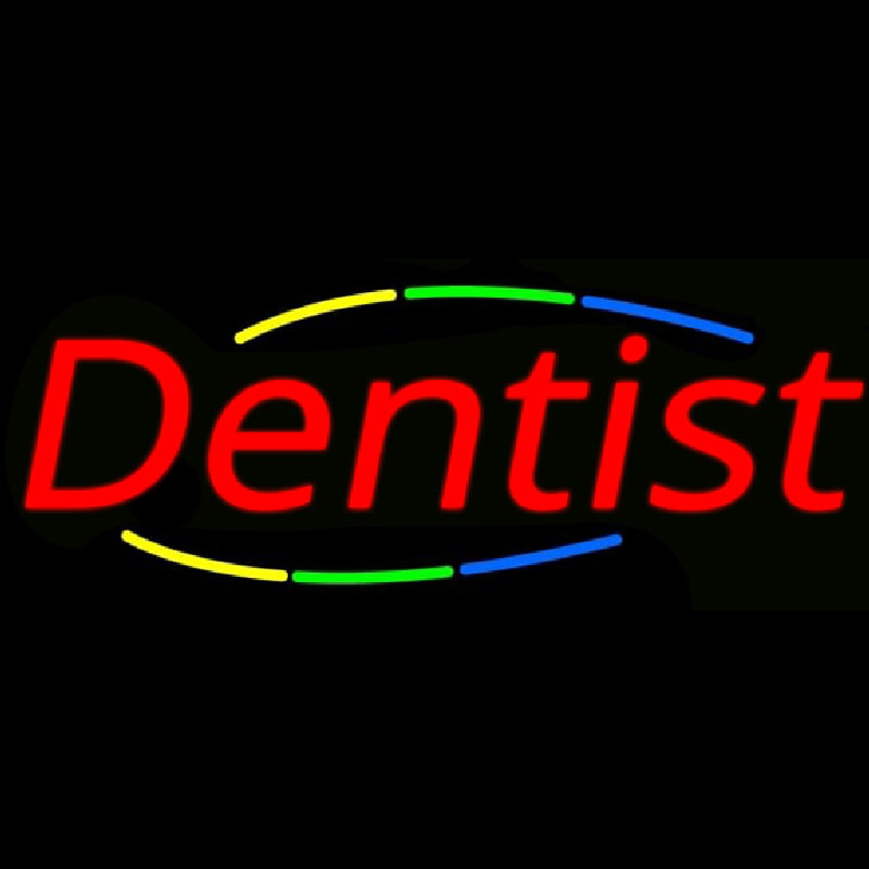 Deco Style Multi Colored Dentist Neon Sign