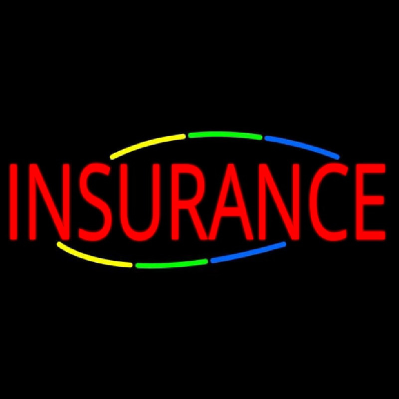 Deco Style Multi Colored Insurance Neon Sign