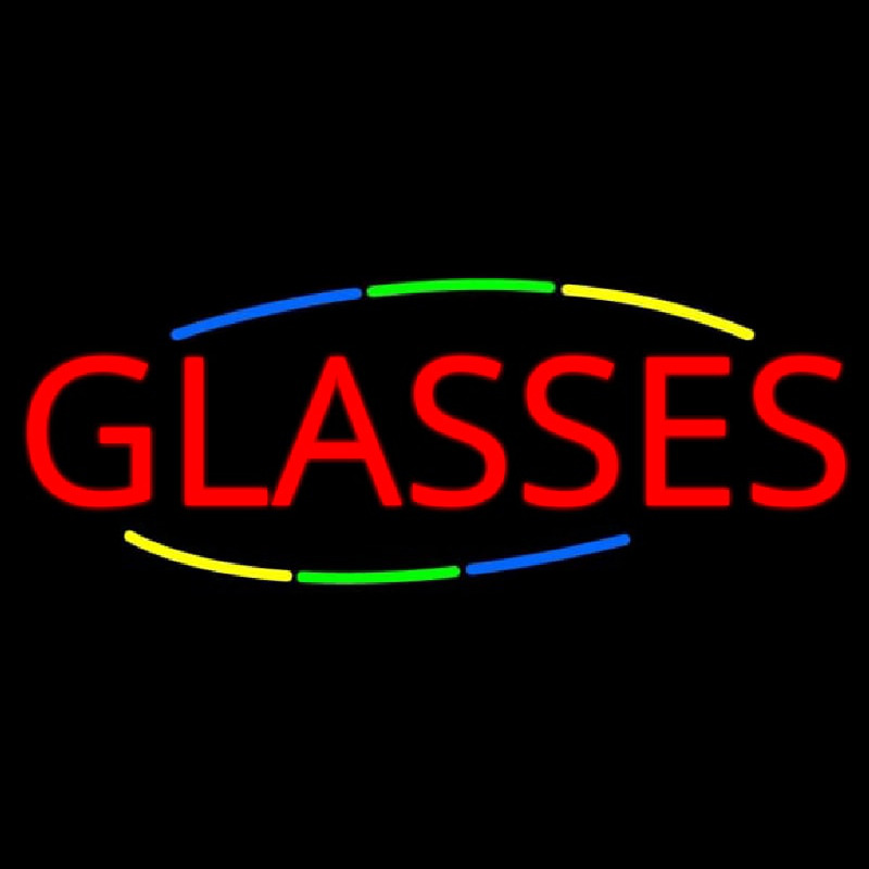 Deco Style Red Glasses Neon Sign