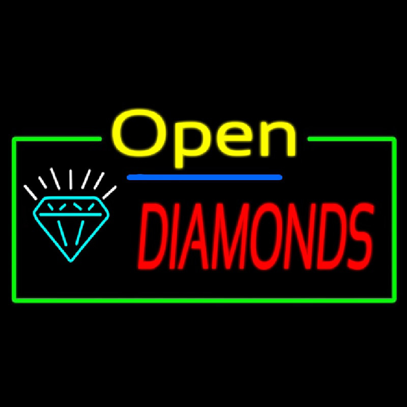 Diamonds Open Neon Sign