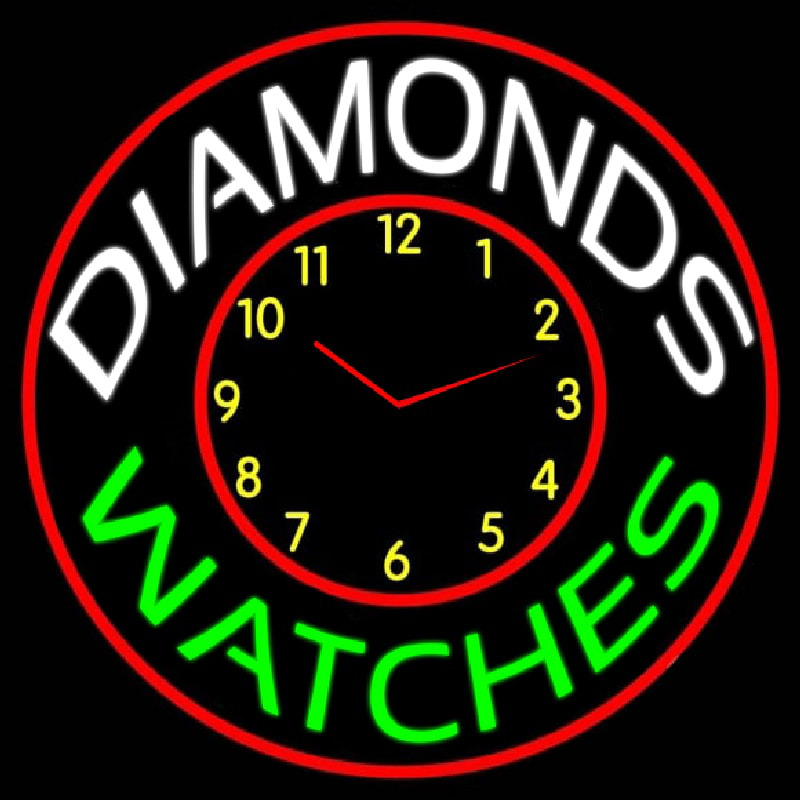 Diamonds Watches Block Neon Sign