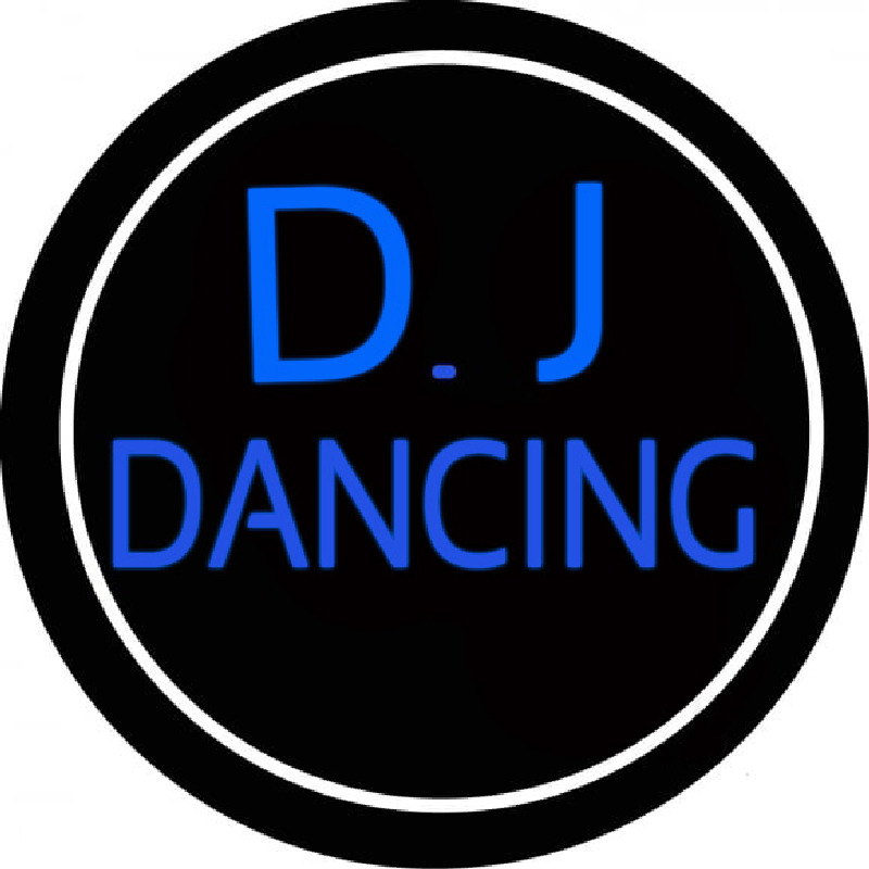 Dj Dancing Circle Neon Sign