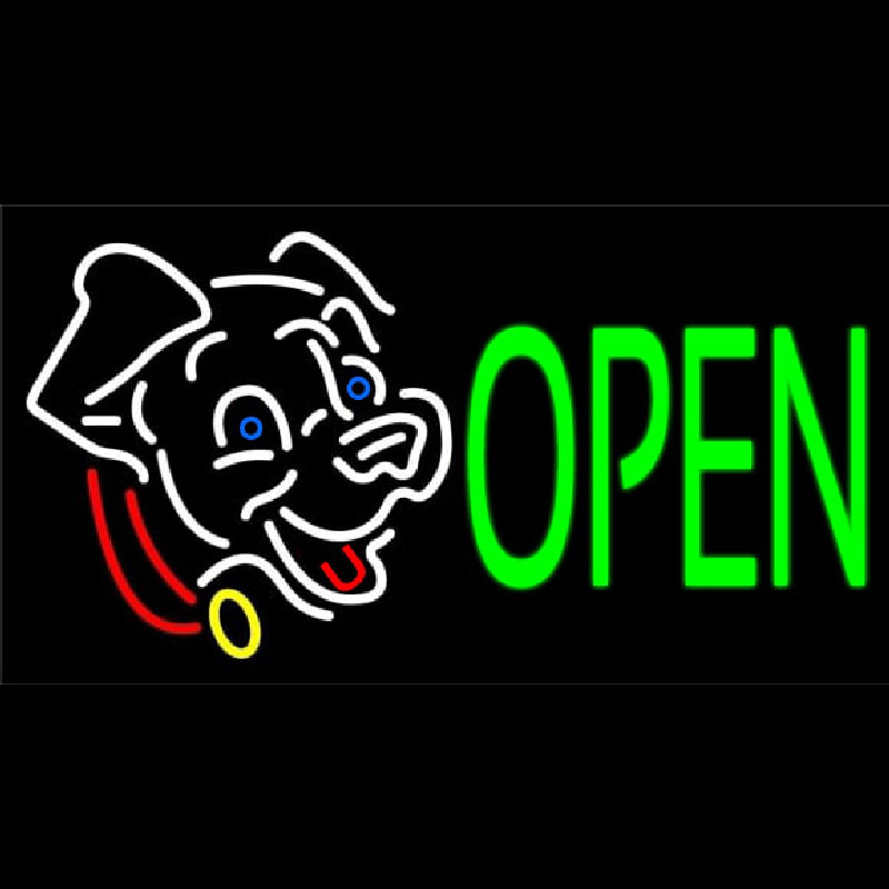 Dog Open 1 Neon Sign