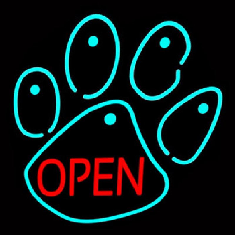 Dog Open Logo Neon Sign