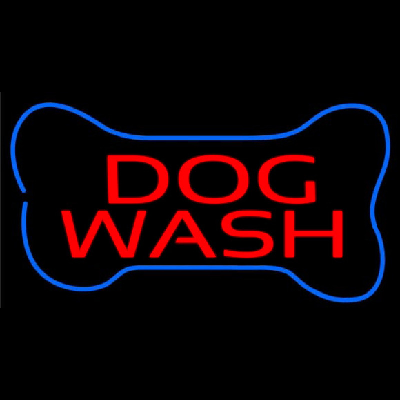 Dog Wash With Bone Neon Sign