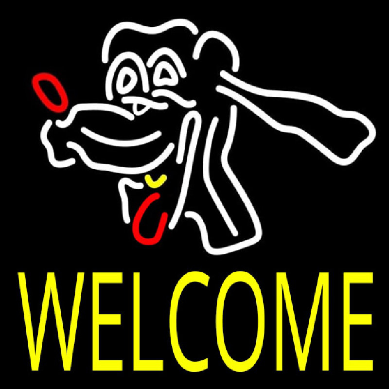 Dog Welcome 1 Neon Sign