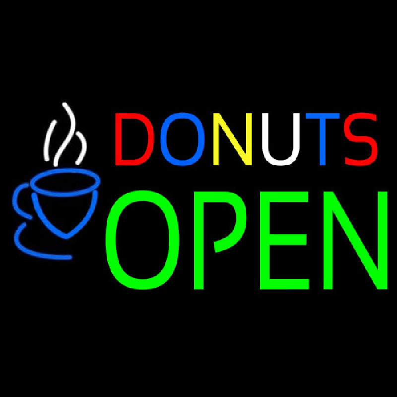 Donuts Open Neon Sign