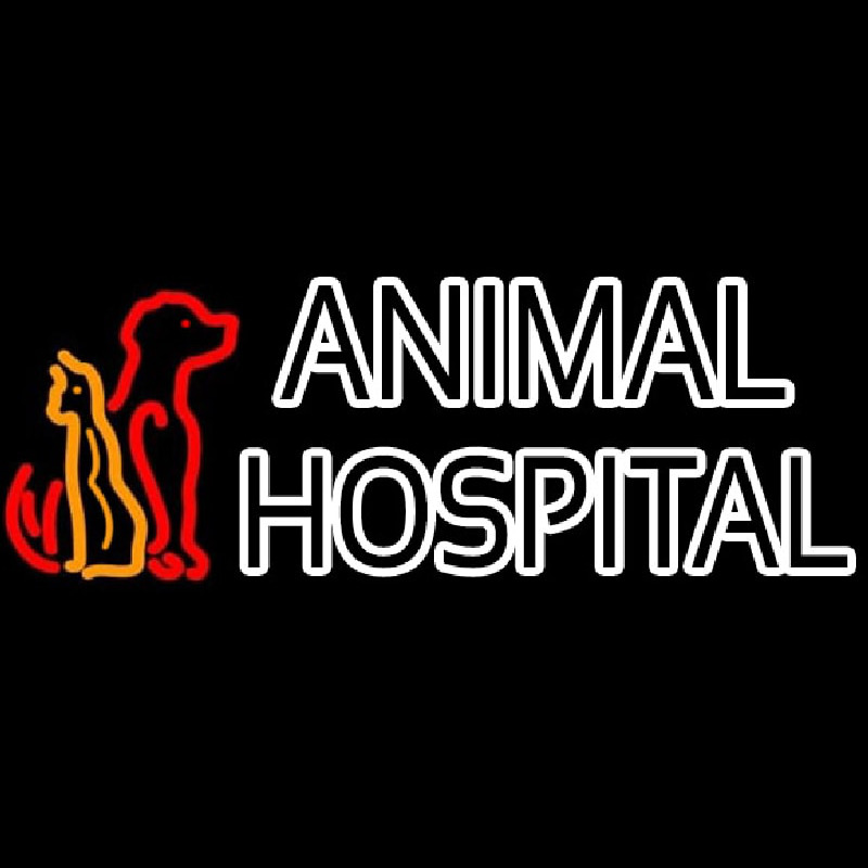 Double Stroke Animal Hospital Neon Sign