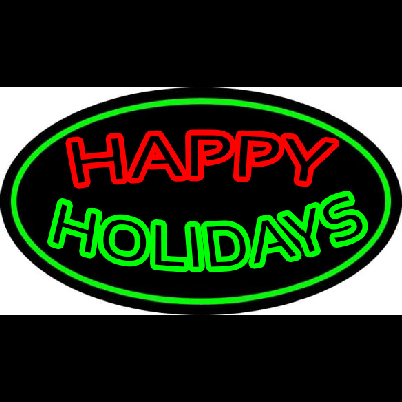 Double Stroke Happy Holidays Neon Sign