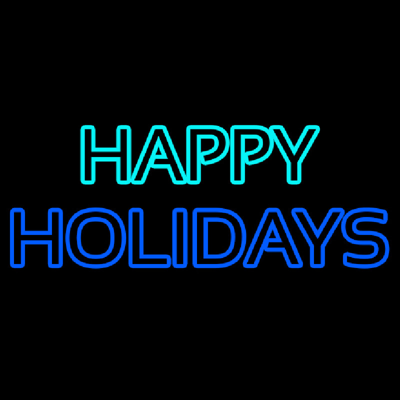 Double Stroke Happy Holidays Neon Sign