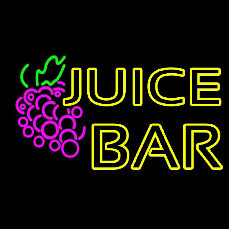 Double Stroke Juice Bar With Grapes Neon Sign