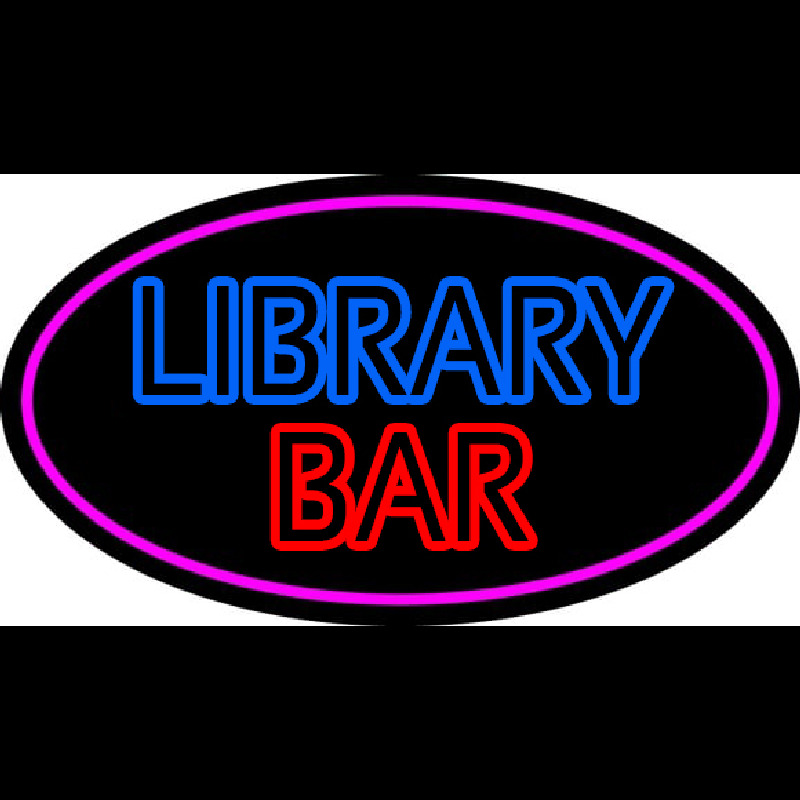 Double Stroke Library Bar Neon Sign