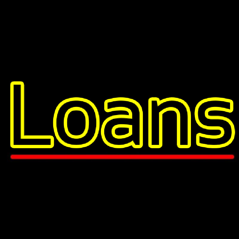 Double Stroke Loans With Red Line Neon Sign
