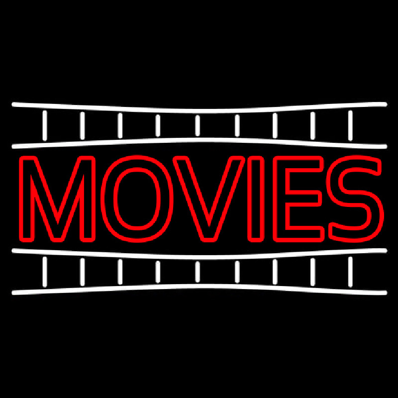 Double Stroke Movies Block Neon Sign