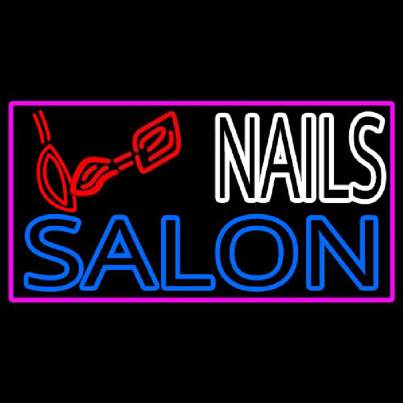 Double Stroke Nail Salon Logo Neon Sign