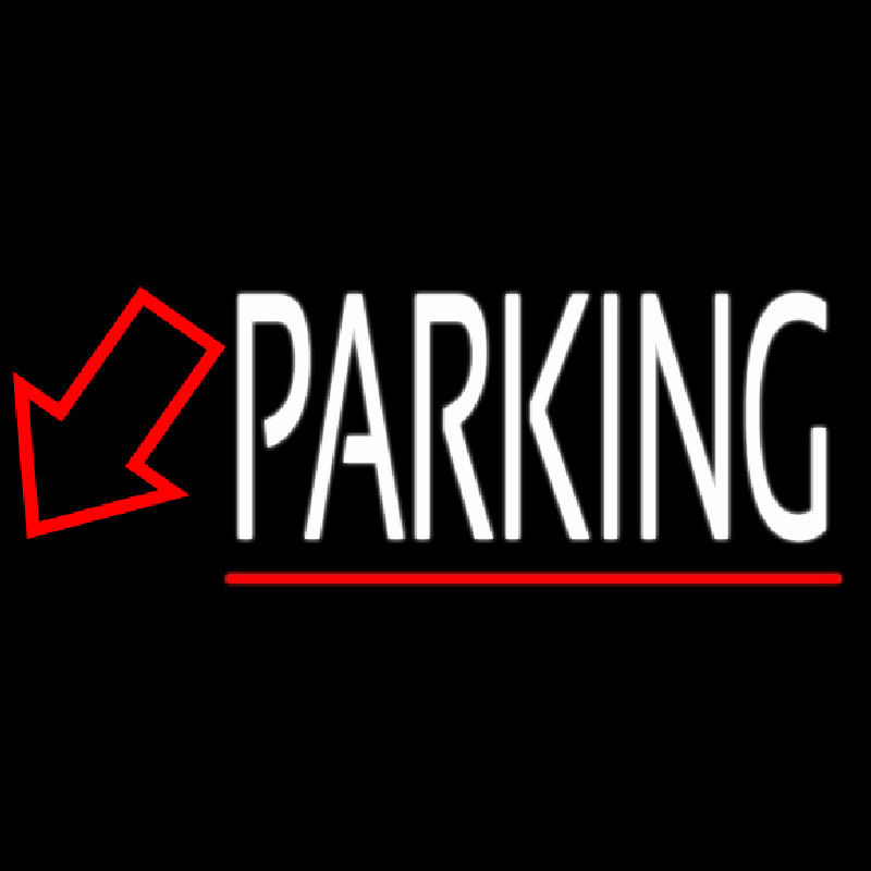 Double Stroke Parking With Down Arrow Neon Sign