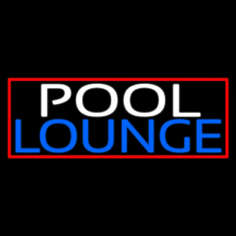 Double Stroke Pool Lounge With Red Border Neon Sign