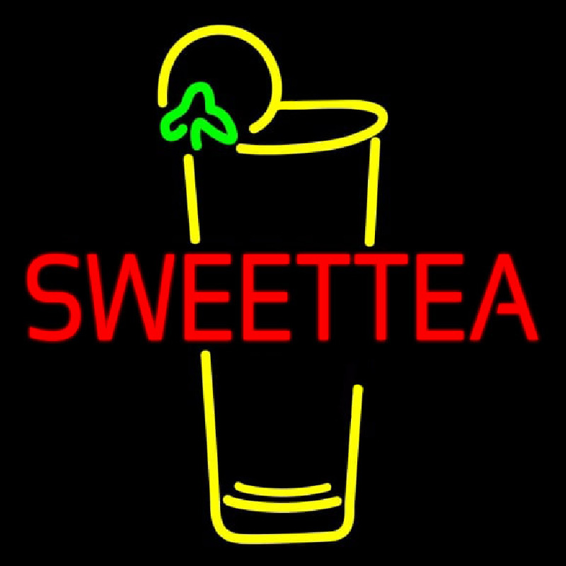 Double Stroke Sweet Tea With Glass Neon Sign