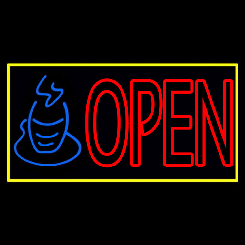 Double Stroke Tea Open Neon Sign