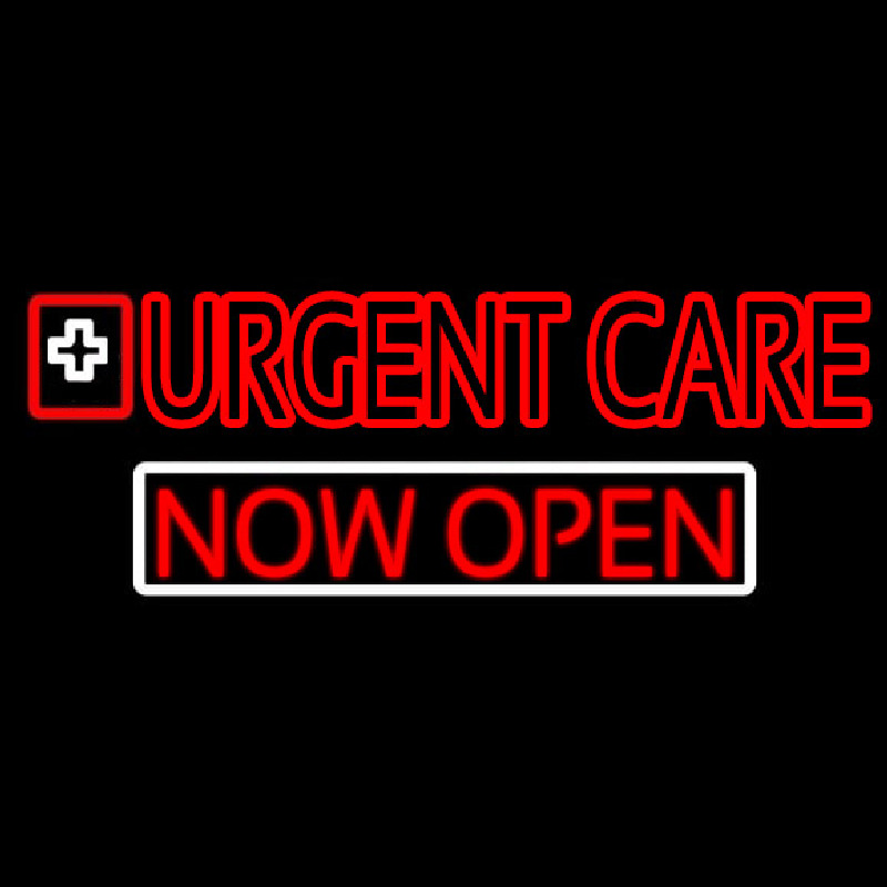 Double Stroke Urgent Care Now Open Neon Sign