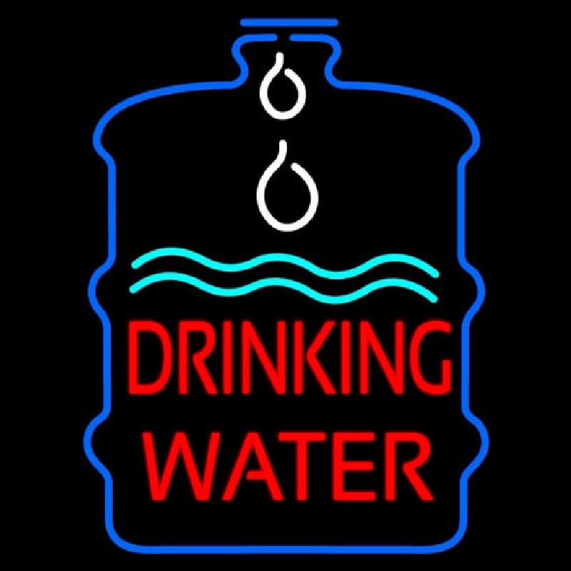 Drinking Water Inside Bottle Neon Sign