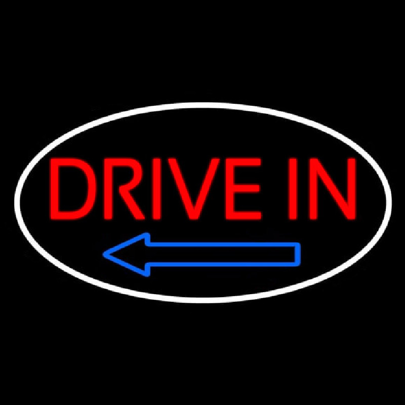 Drive In Arrow With Border Neon Sign