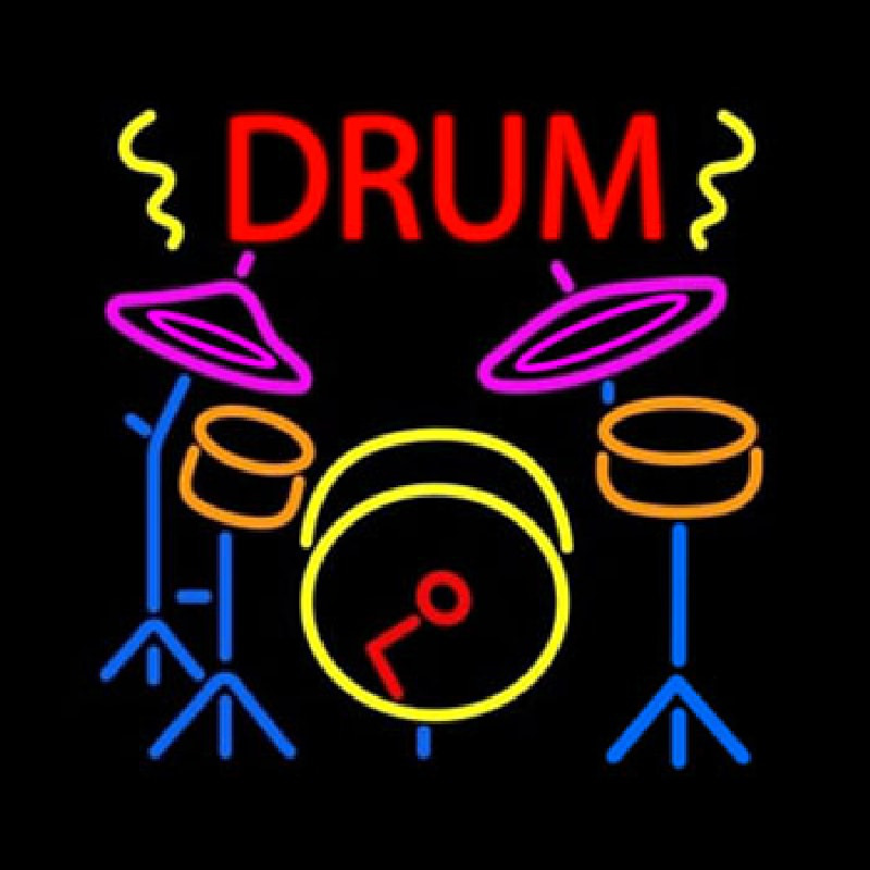 Drum Set  Neon Sign