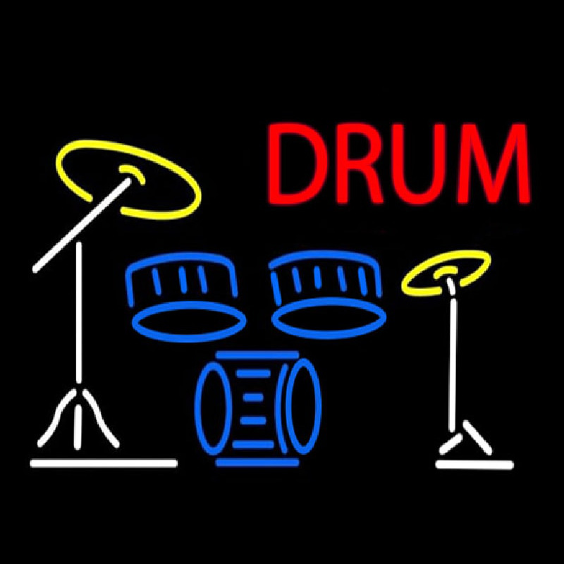 Drum Set 2 Neon Sign