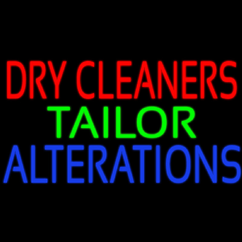 Dry Cleaners Tailor Alterations Neon Sign