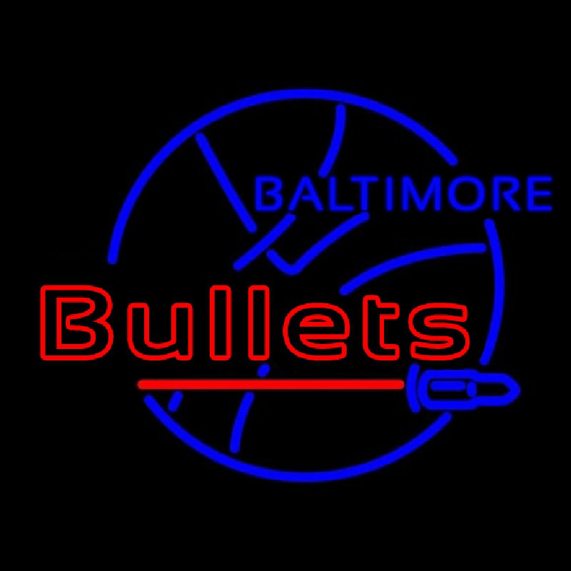 Early Baltimore Bullets Logo Neon Sign