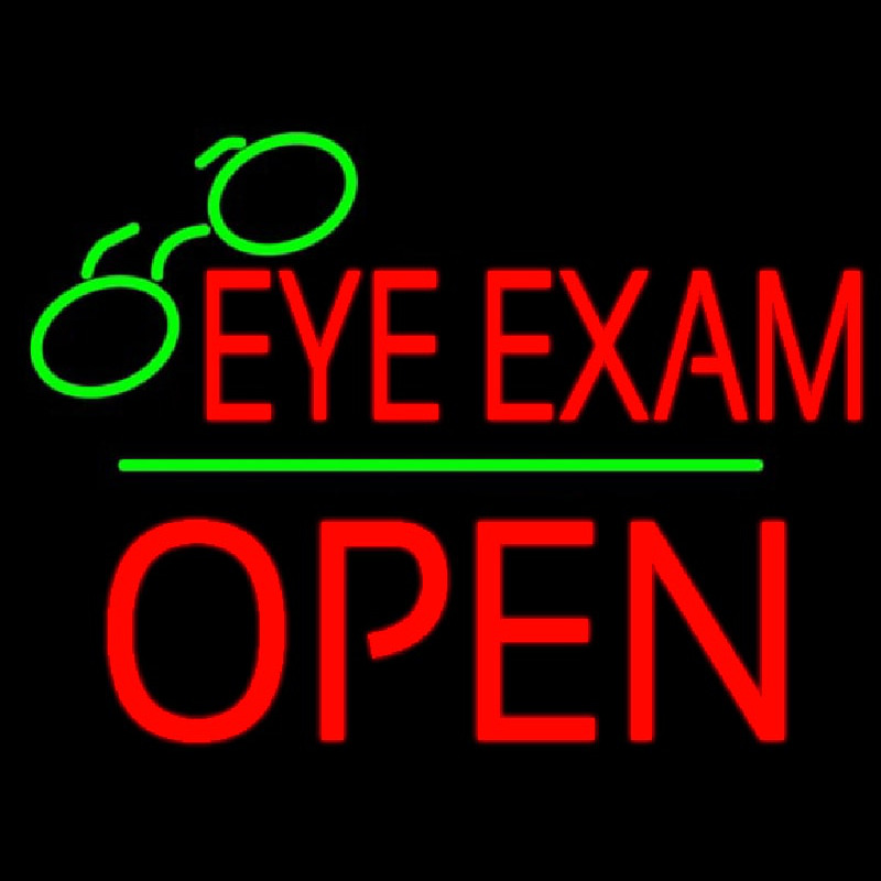 Eye E ams Block Open Green Line Neon Sign