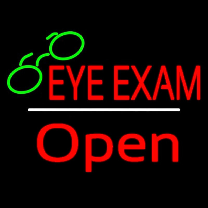 Eye E ams Open White Line Neon Sign