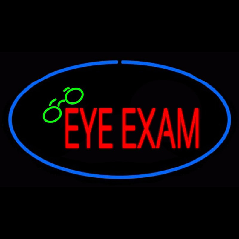 Eye E ams Oval Blue Neon Sign