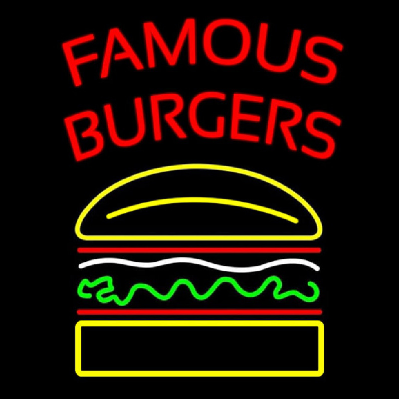 Famous Burgers Neon Sign