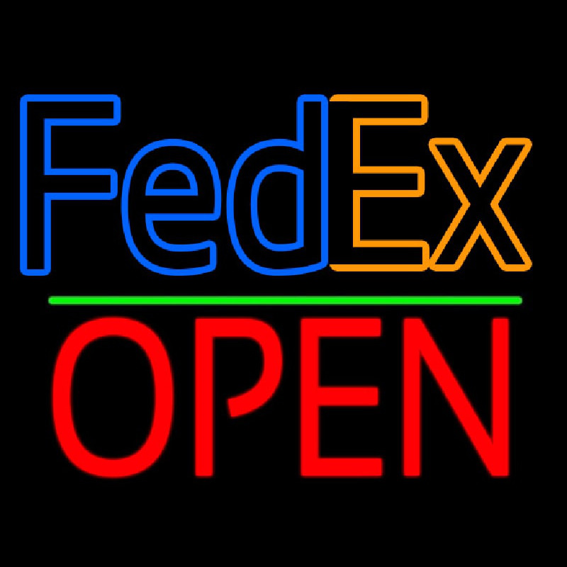 Fede  Logo With Open 1 Neon Sign