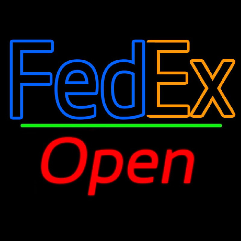 Fede  Logo With Open 2 Neon Sign