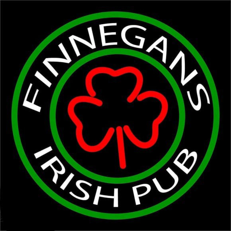 Finnegans Round Te t With Clover Beer Sign Neon Sign