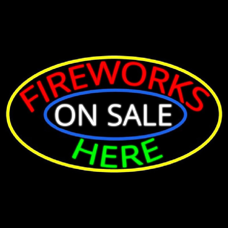 Fireworks On Sale Here Neon Sign