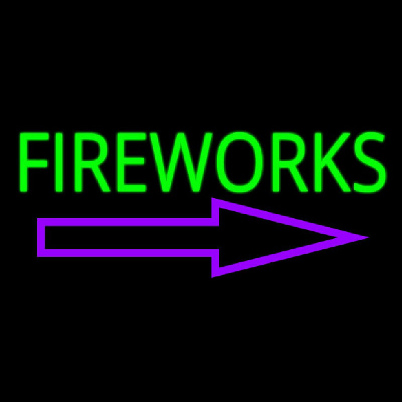 Fireworks With Arrow 1 Neon Sign