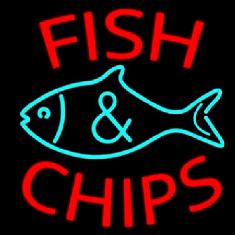 Fish Logo Fish And Chips Neon Sign