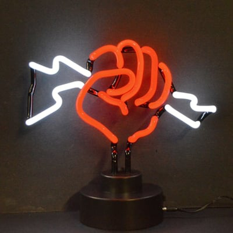 Fist with Lightning Desktop Neon Sign