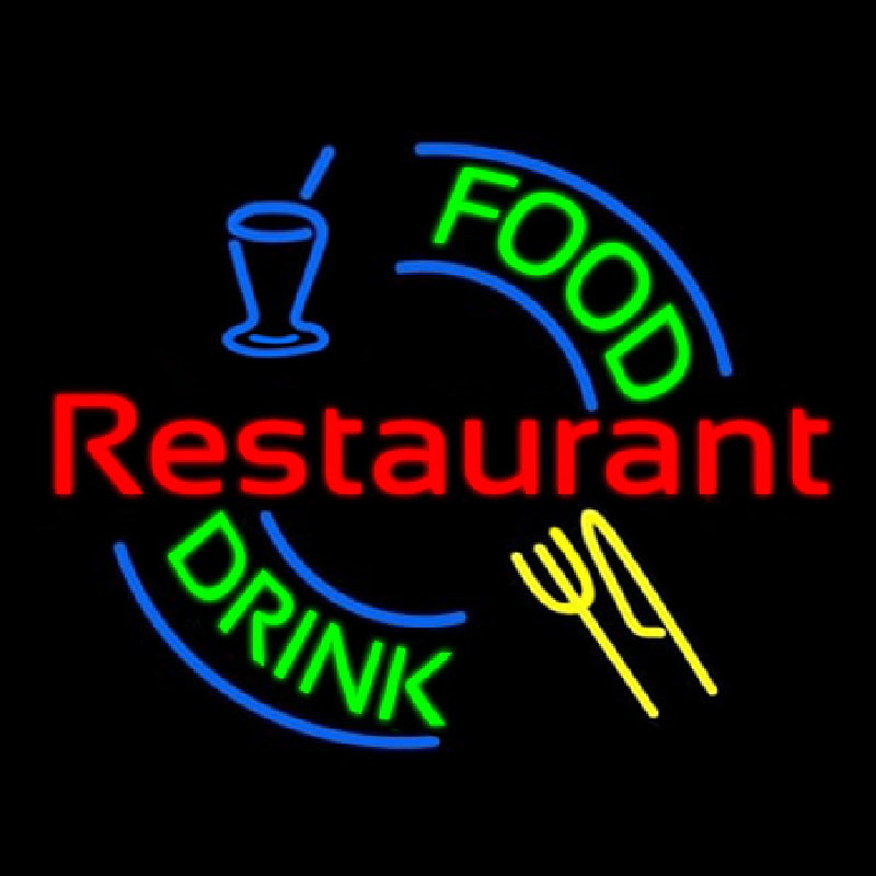 Food And Drink Restaurant Logo Neon Sign