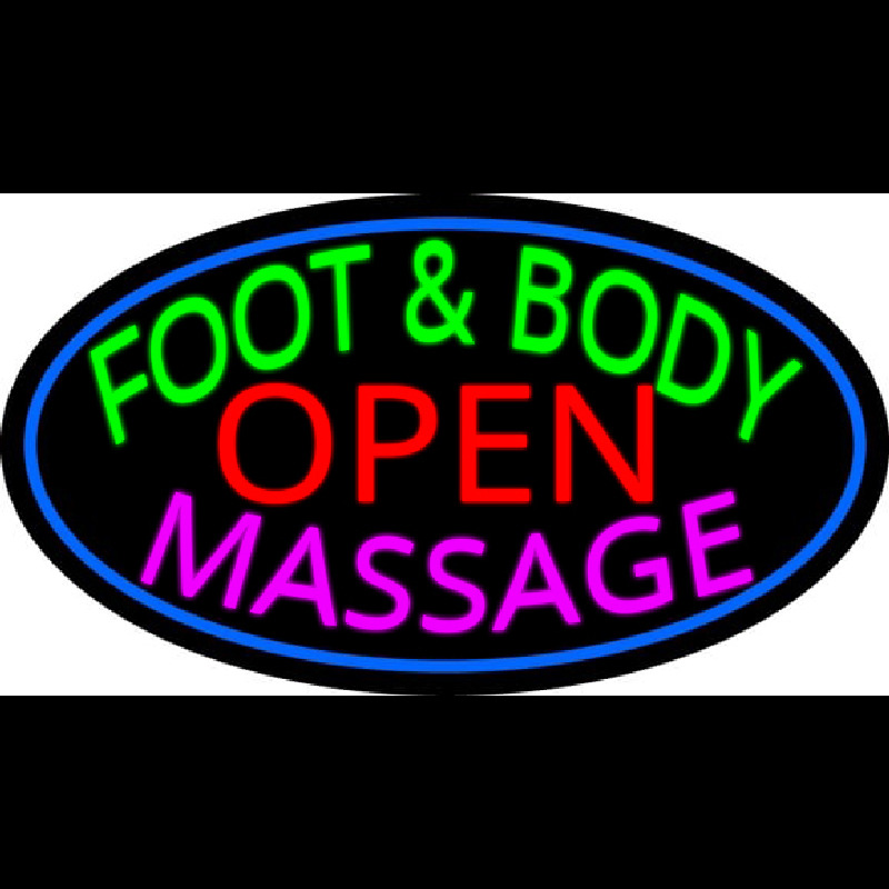 Foot And Body Massage Open Neon Sign