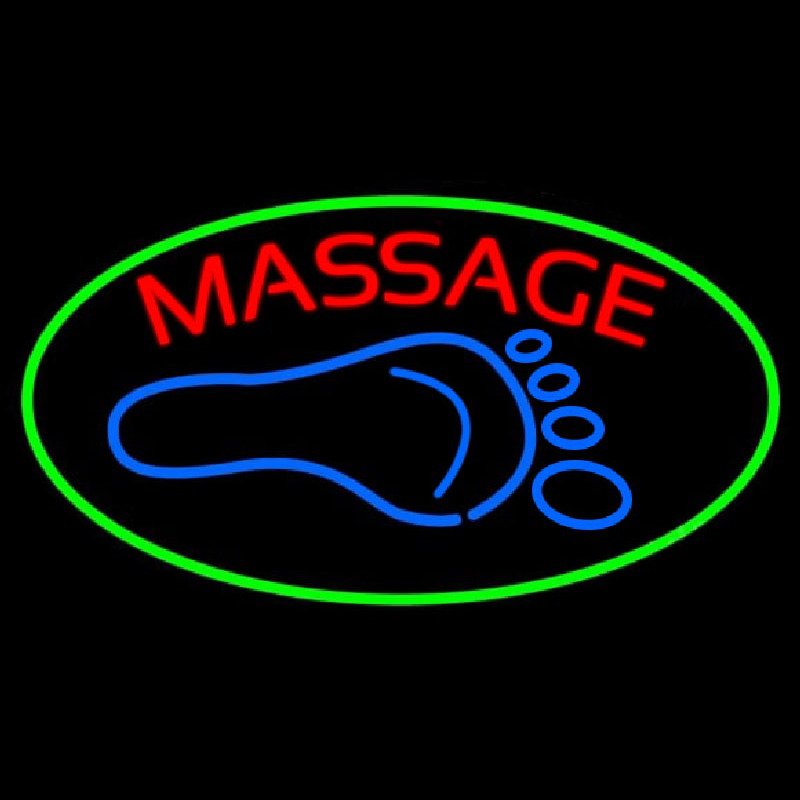 Foot With Double Stroke Massage Neon Sign