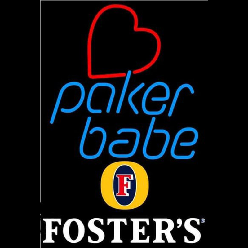 Fosters Poker Girl Heart Babe Beer Sign Neon Sign