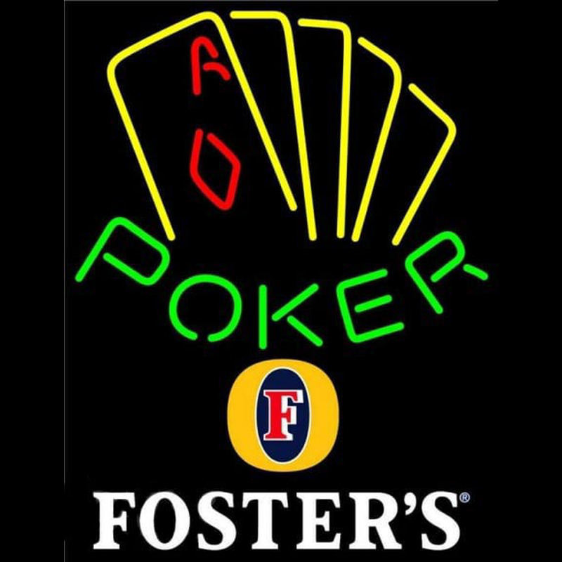 Fosters Poker Yellow Beer Sign Neon Sign