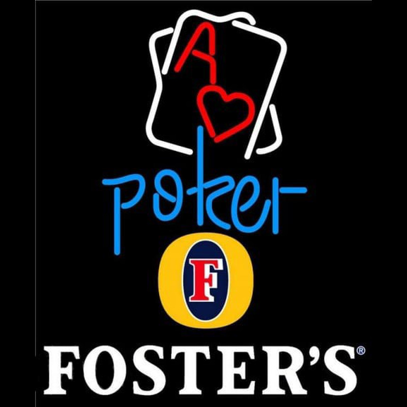 Fosters Rectangular Black Hear Ace Beer Sign Neon Sign