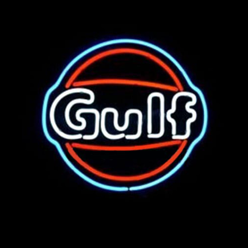 GULF OIL LOGO BEER BAR Neon Sign