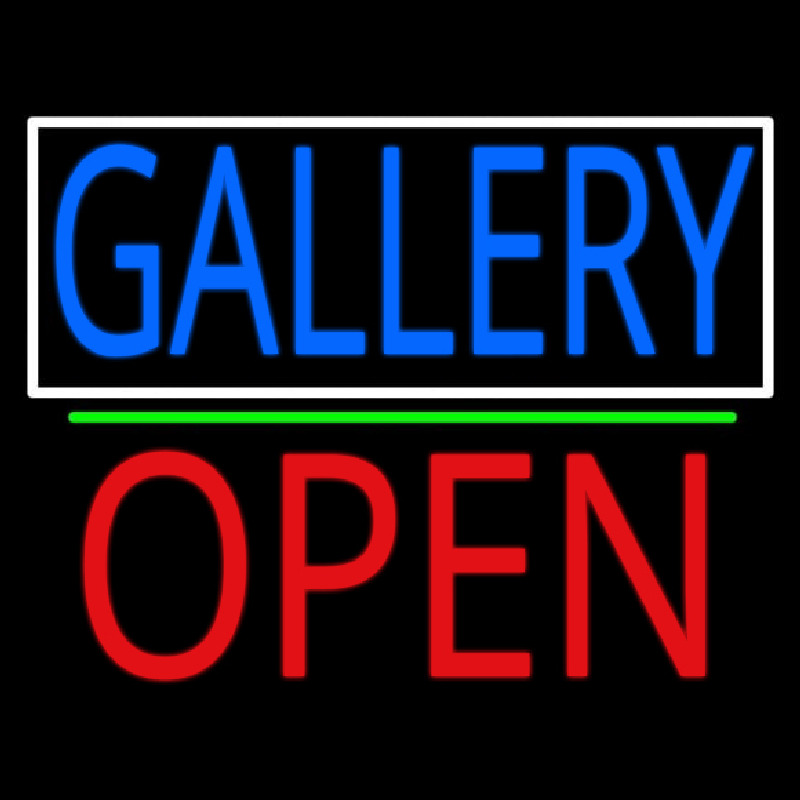 Gallery With Border Open 1 Neon Sign